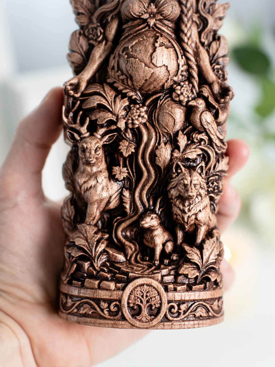 Gaia Statue Mother Earth Goddess – Divine Feminine Wood Decor