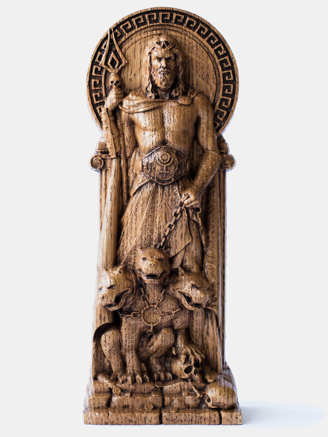 Hades Statuette - Greek God of Underworld with Bident and Cerberus