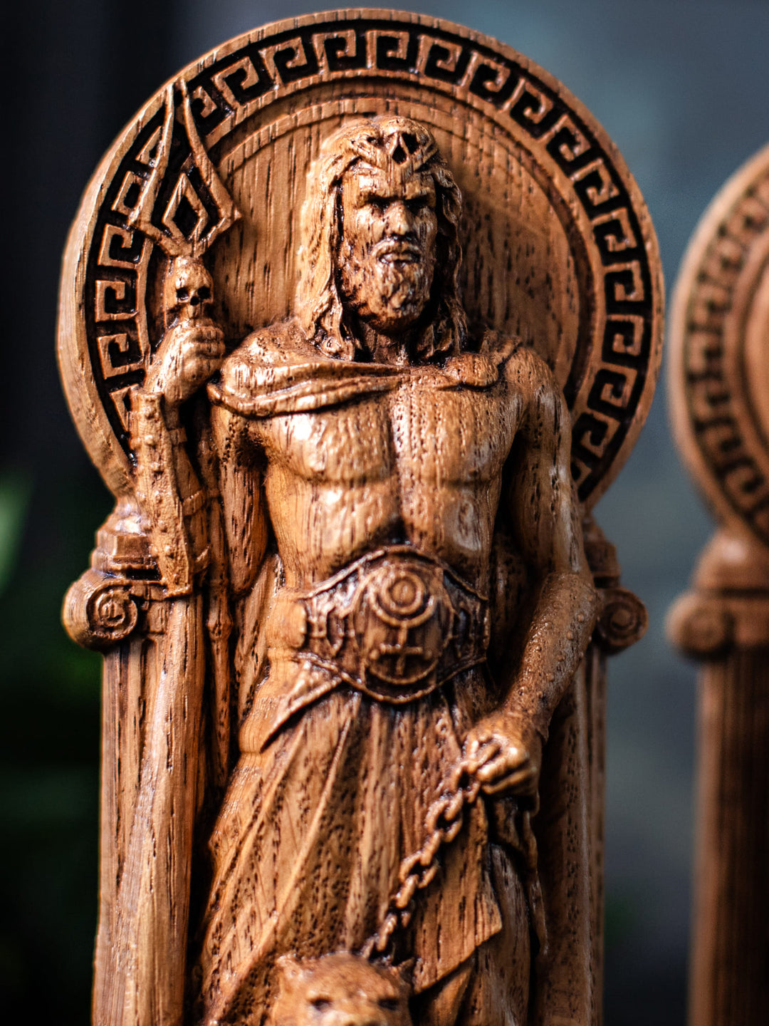 Hades Statuette - Greek God of Underworld with Bident and Cerberus