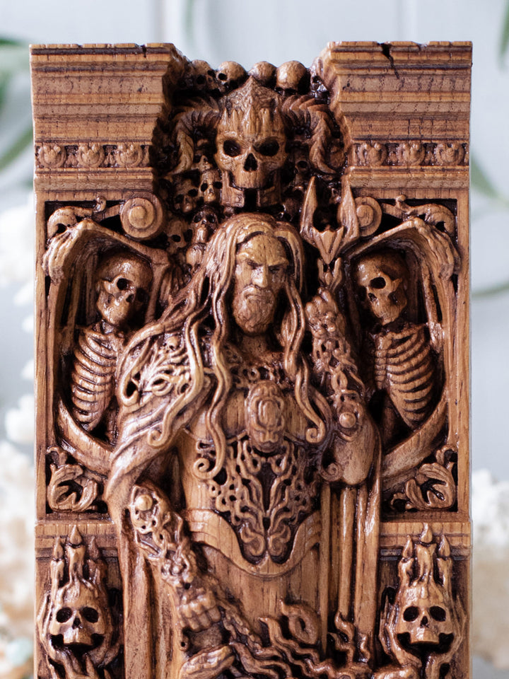 God Hades Wooden Statue: Underworld Deity