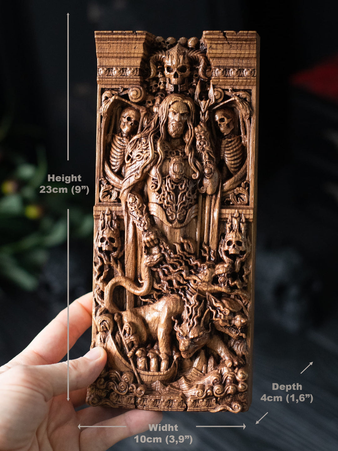 God Hades Wooden Statue: Underworld Deity