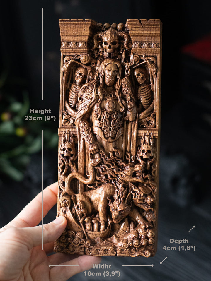 God Hades Wooden Statue: Underworld Deity
