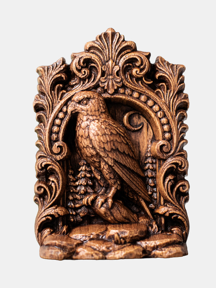 Hawk Totem Statue – Wooden Hawk Spirit Animal & Sky Guardian