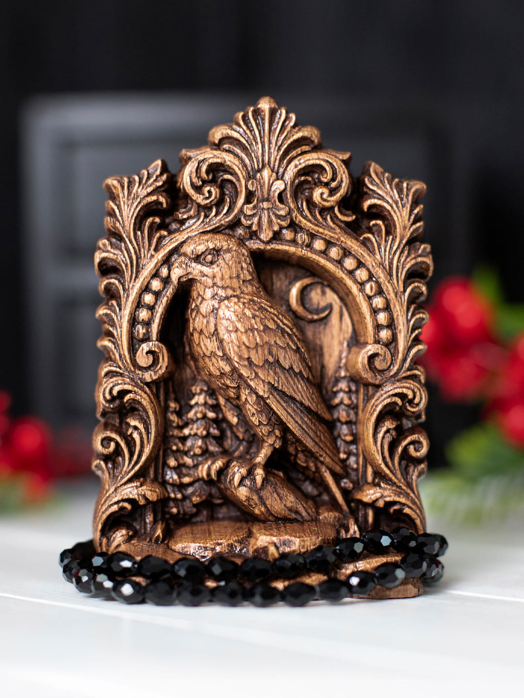 Hawk Totem Statue – Wooden Hawk Spirit Animal & Sky Guardian