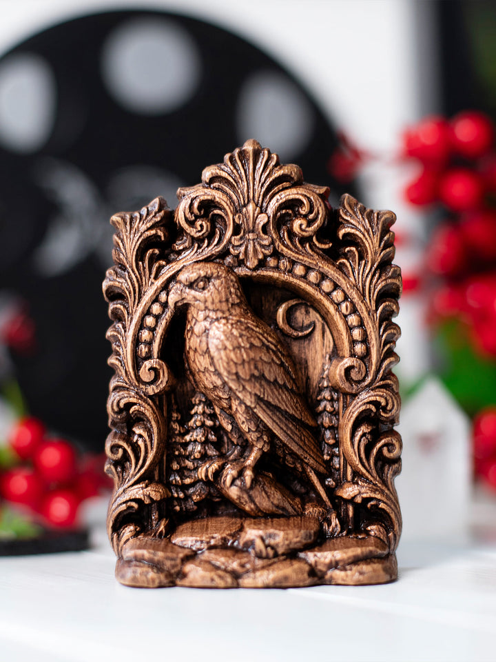 Hawk Totem Statue – Wooden Hawk Spirit Animal & Sky Guardian
