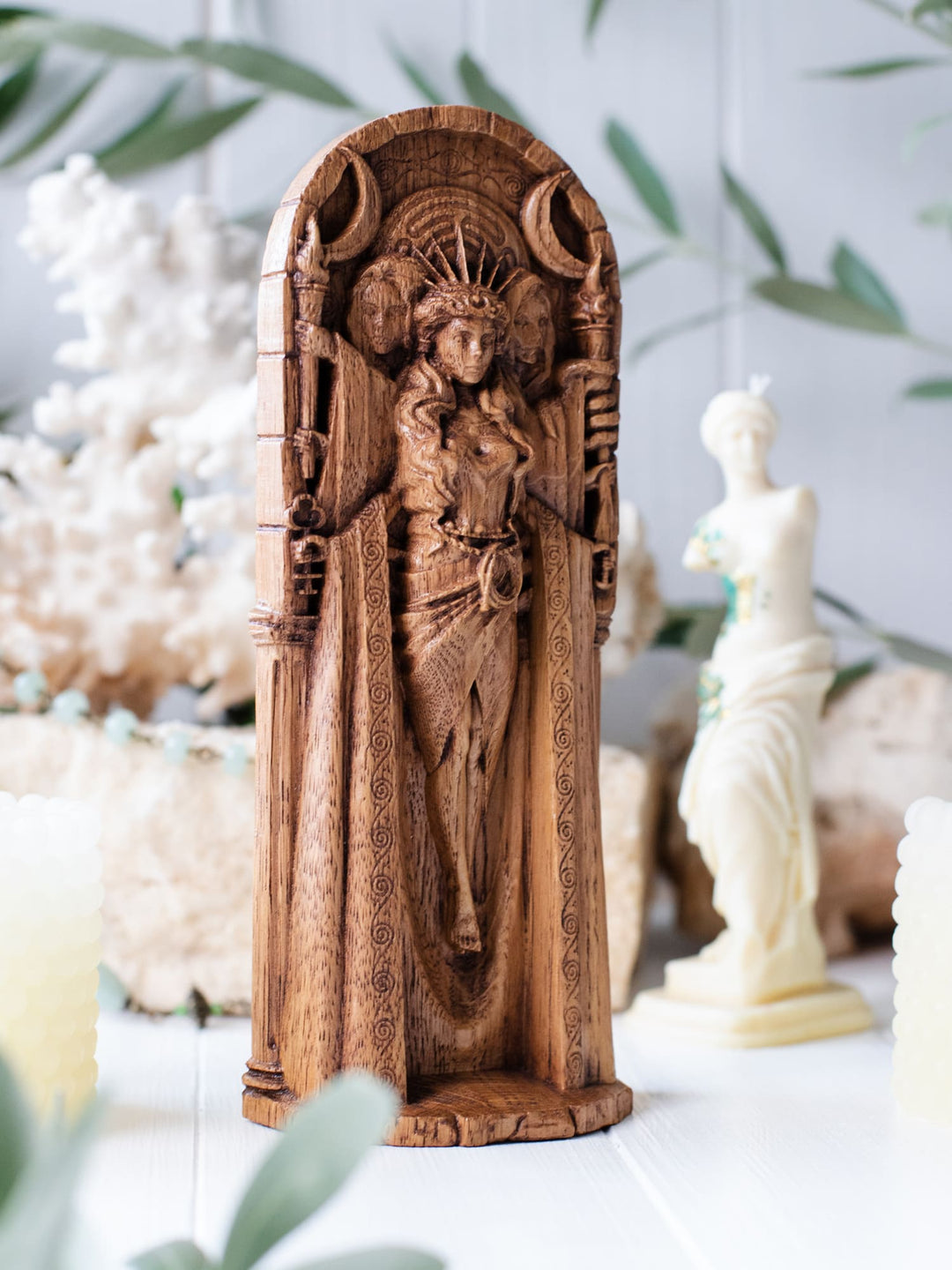 Greek Goddess Hekate | Wooden figurine for Witches altar