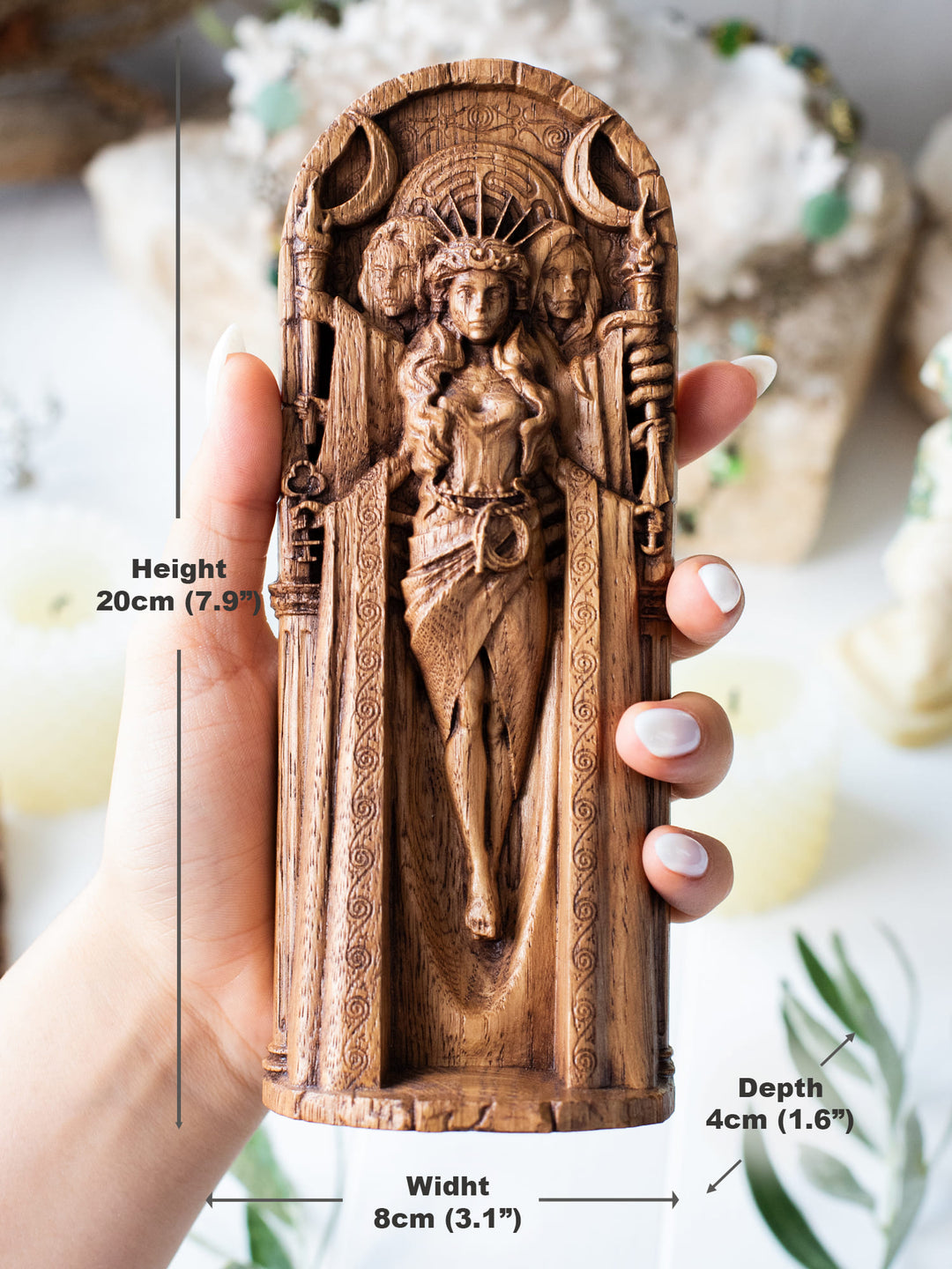 Greek Goddess Hekate | Wooden figurine for Witches altar