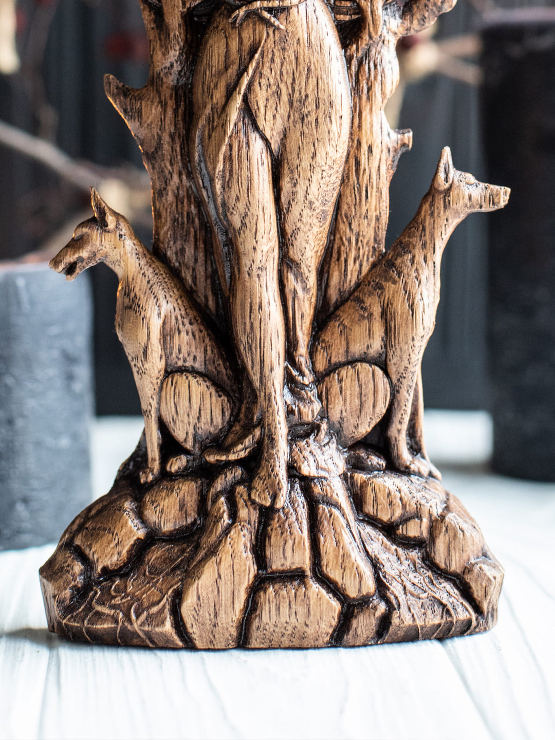 Greek Goddess Hecate Key Oak Statue | Blagowood