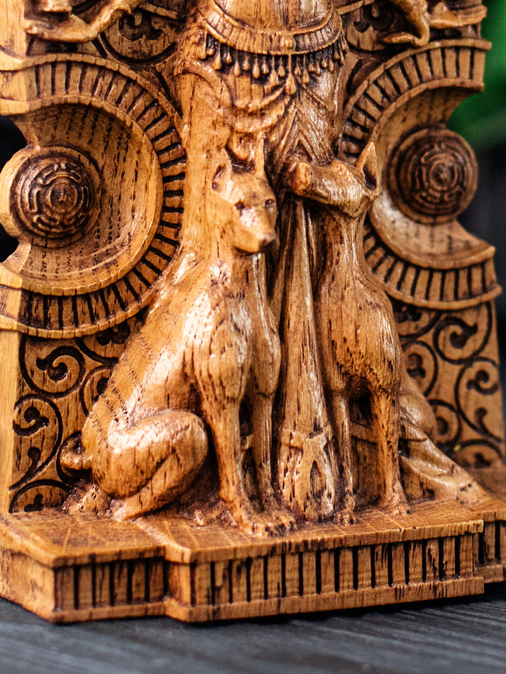 Hekate Wooden Statue: Magic Crossroads
