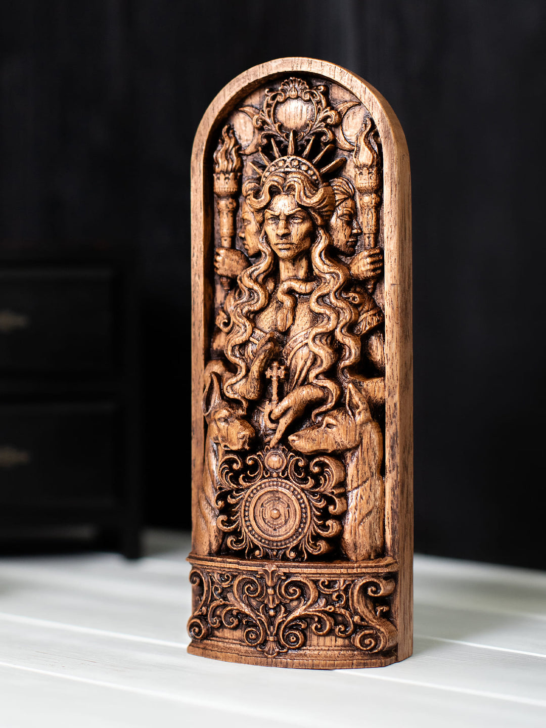 Hecate - Wooden Bust Statue