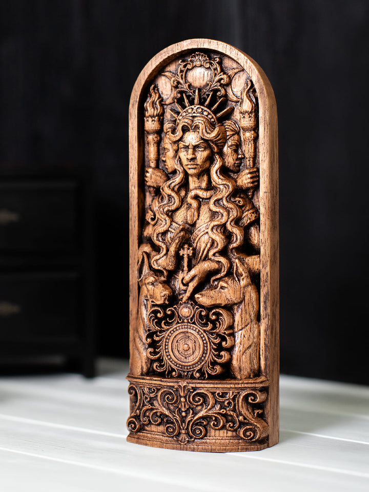 Hecate - Wooden Bust Statue