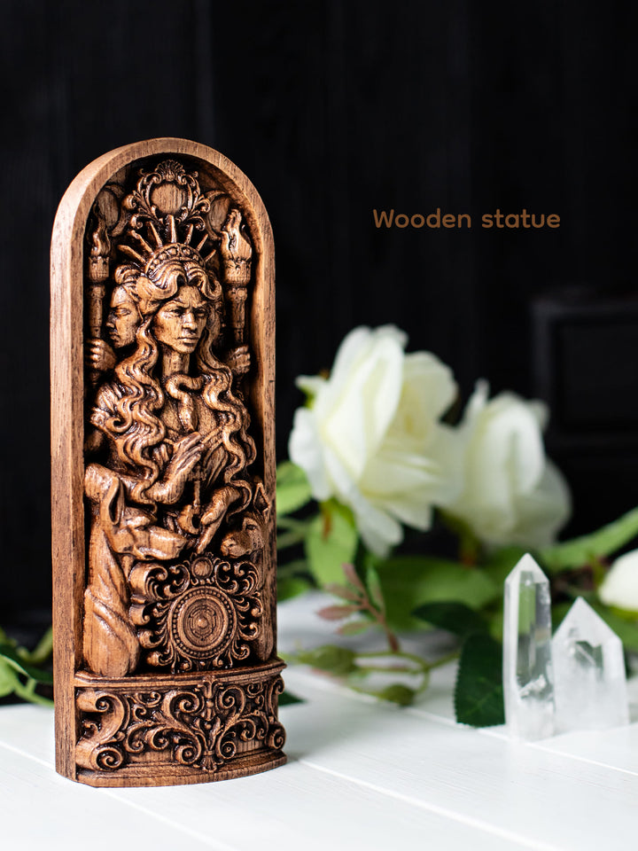Hecate - Wooden Bust Statue
