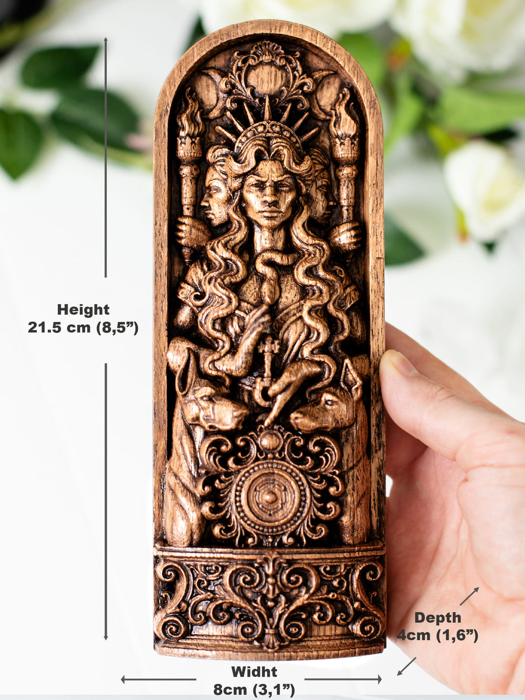 Hecate - Wooden Bust Statue