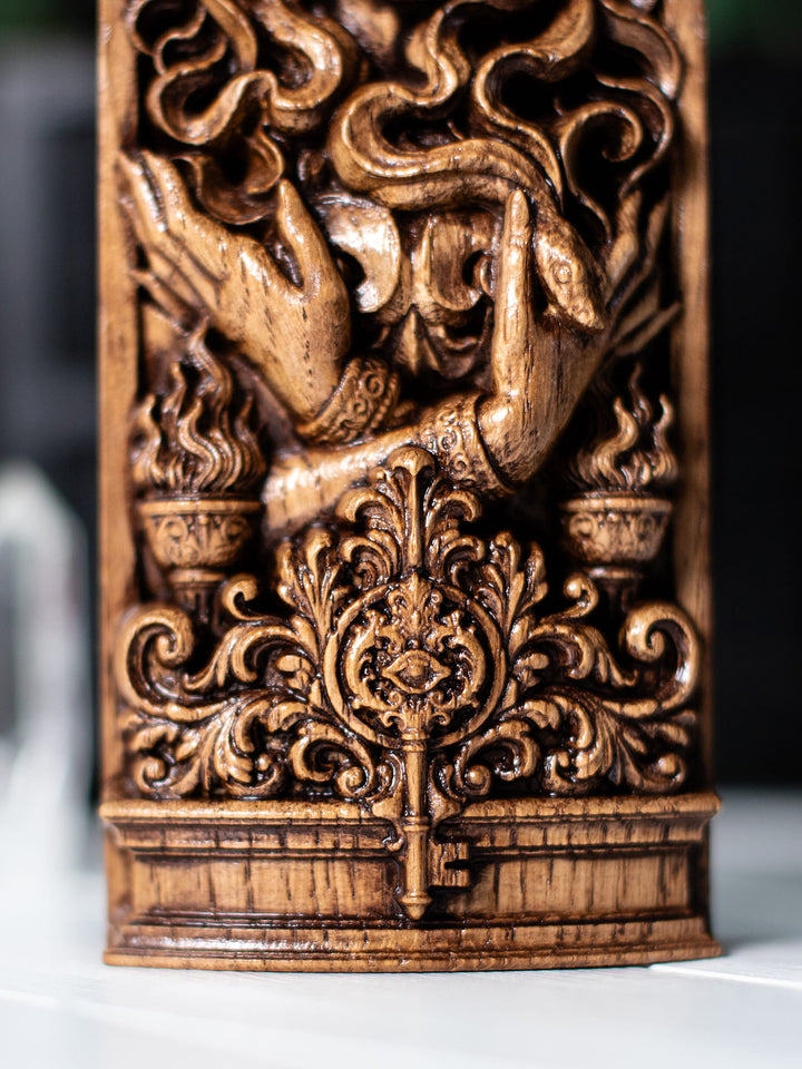 Hekate Triple Goddess Wooden Bust