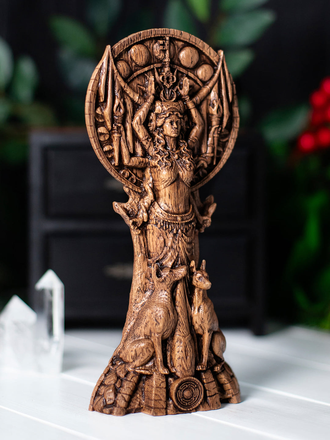 Hekate Statue – Dark Feminine Goddess of Moon Phases