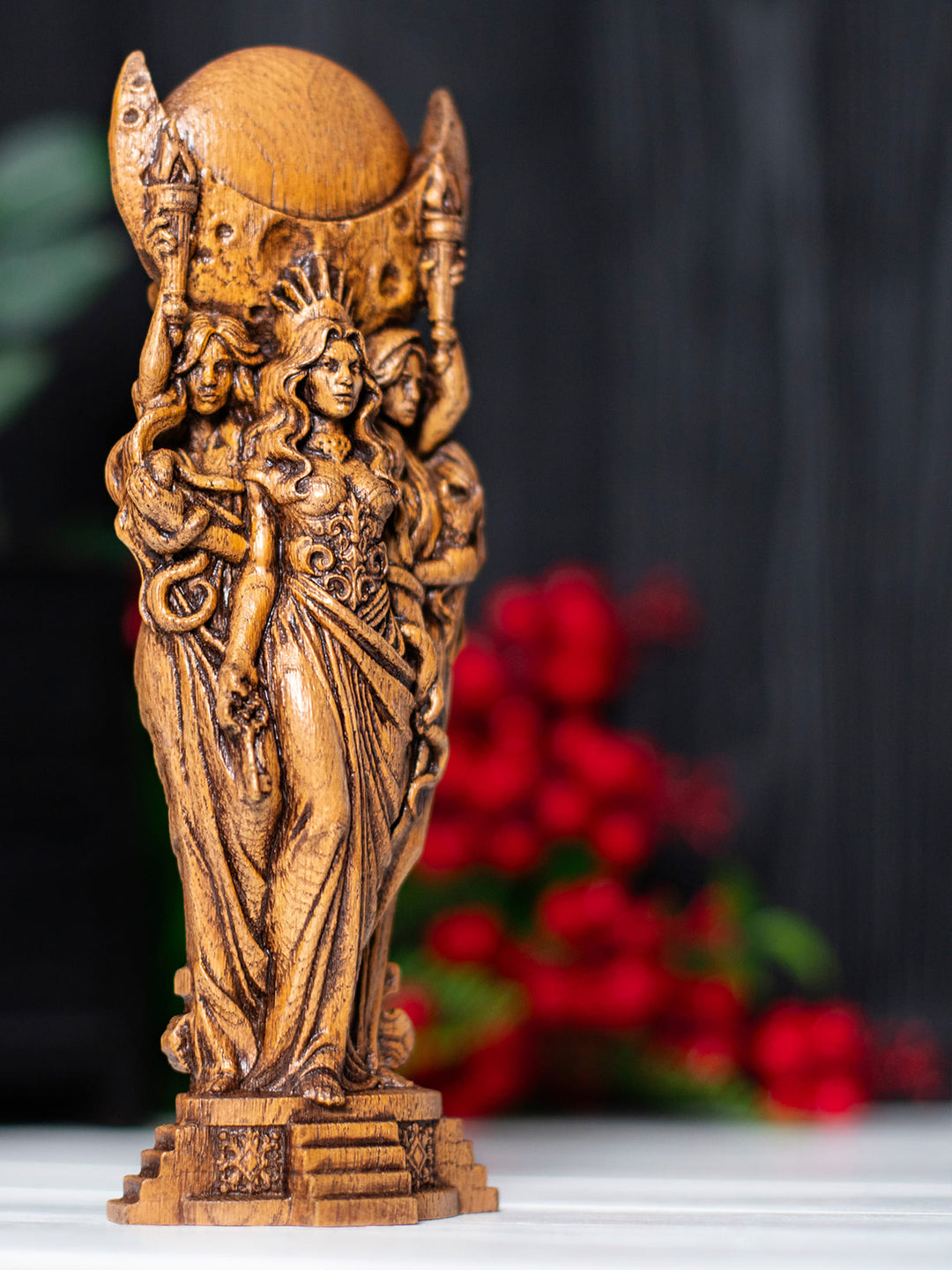Hecate Statue – Triple Goddess of Crossroads & Moon Phases
