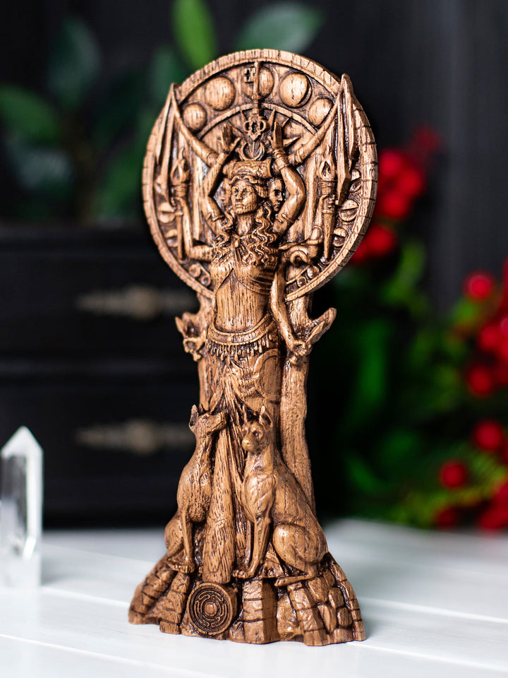 Hekate Statue – Dark Feminine Goddess of Moon Phases