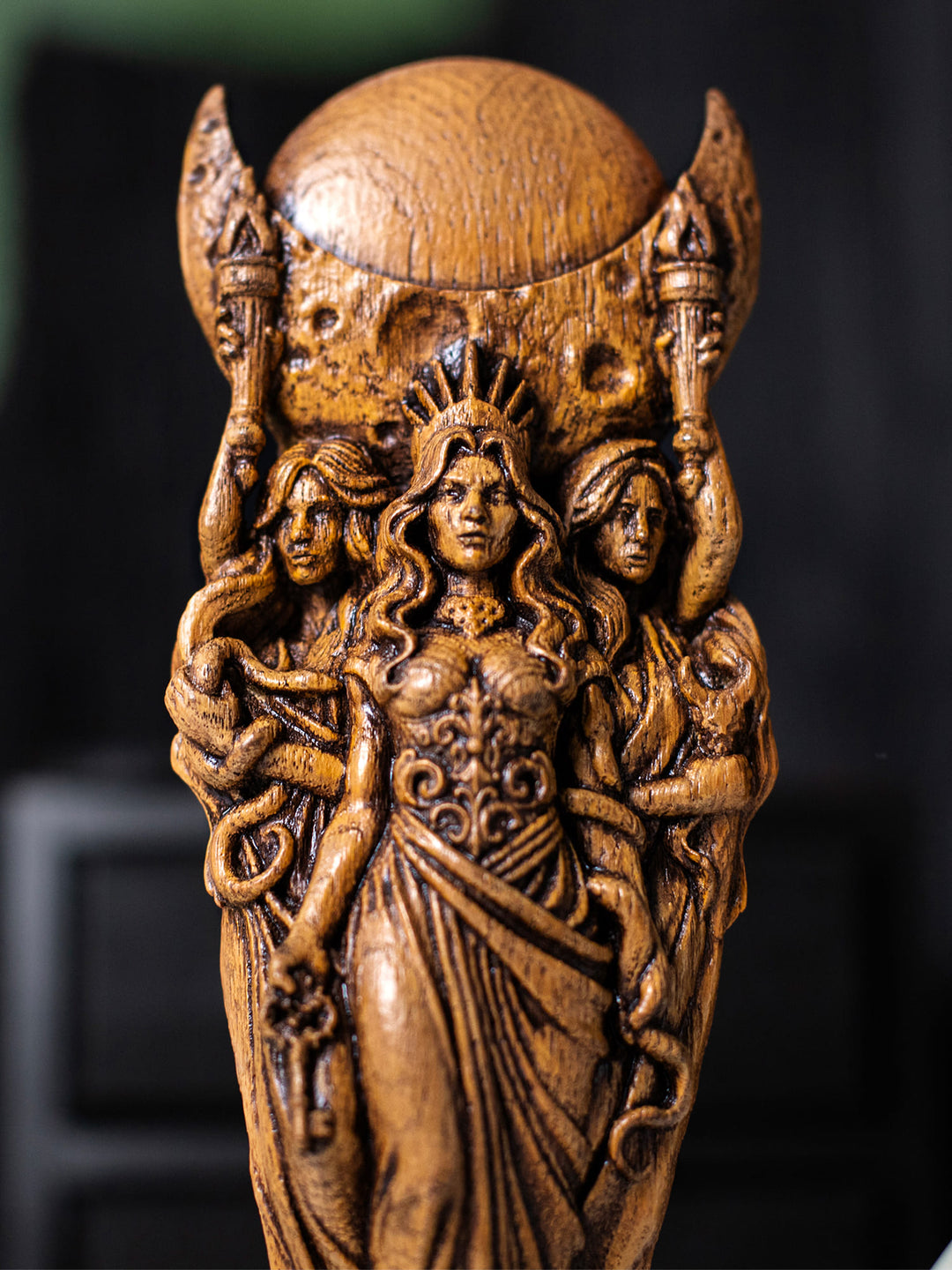 Hecate Statue – Triple Goddess of Crossroads & Moon Phases