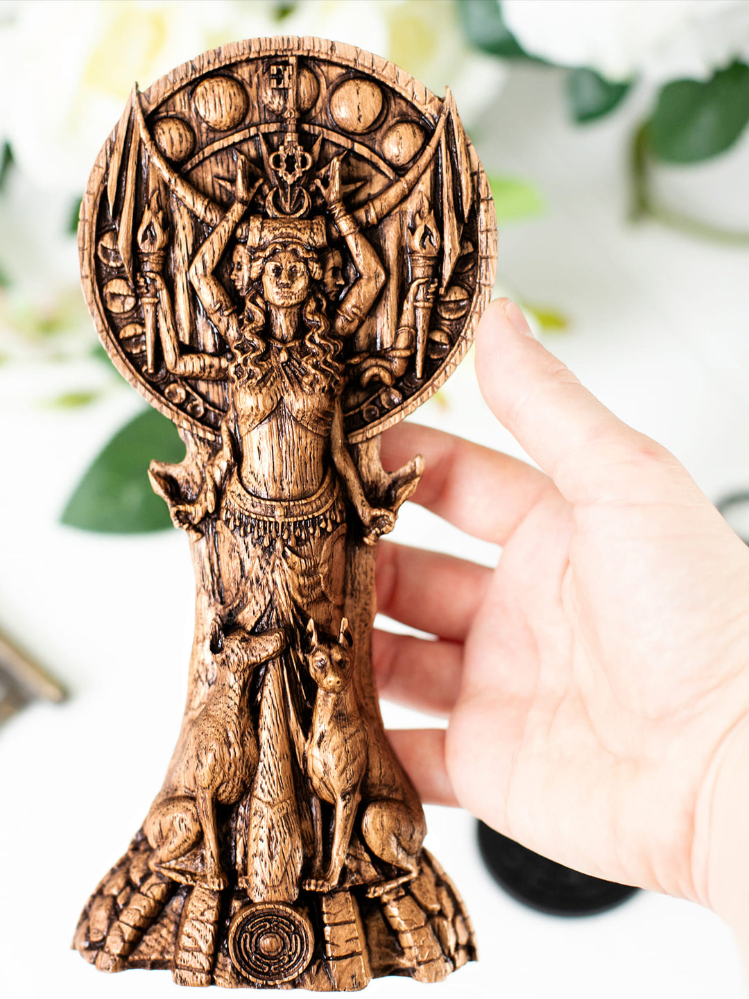 Hekate Statue – Dark Feminine Goddess of Moon Phases