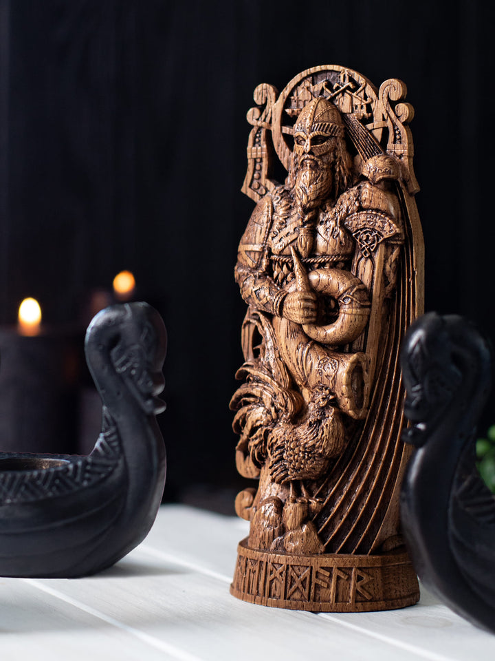 Heimdall Figure - Norse God with Horn and Rainbow Bridge