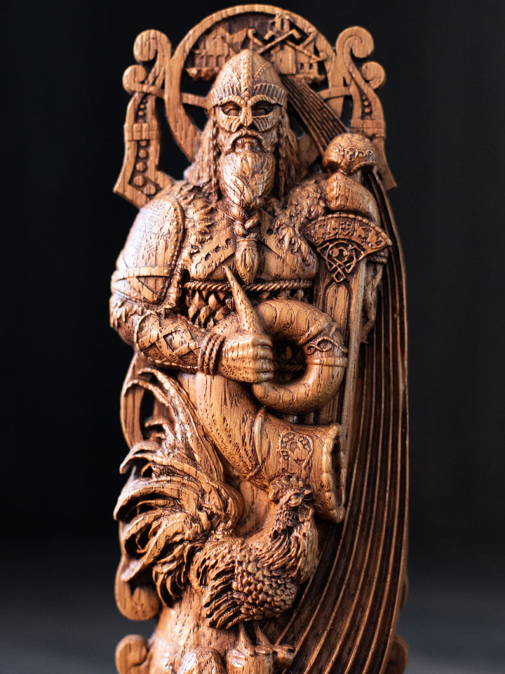 Heimdall Figure - Norse God with Horn and Rainbow Bridge