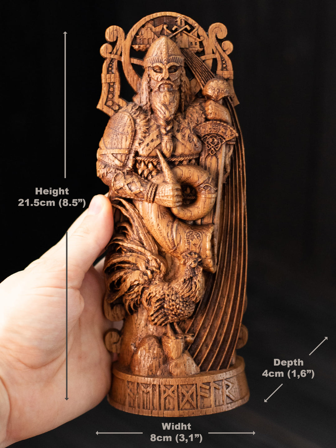 Heimdall Figure - Norse God with Horn and Rainbow Bridge