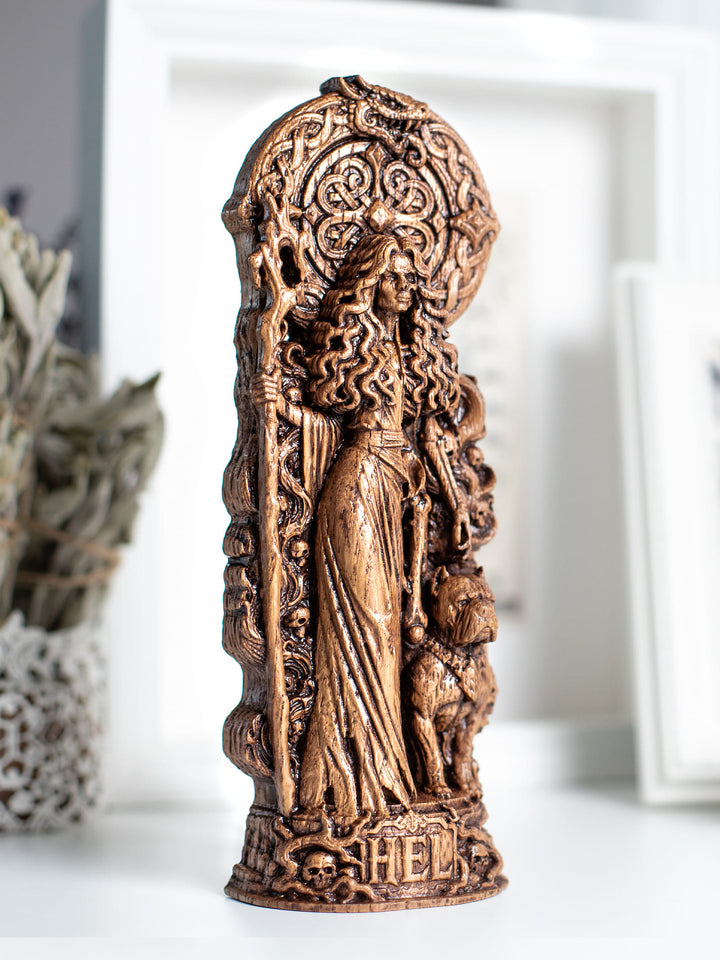 Hel Goddess Wooden Statue