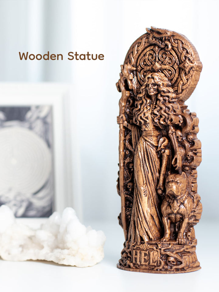 Hel Goddess Wooden Statue