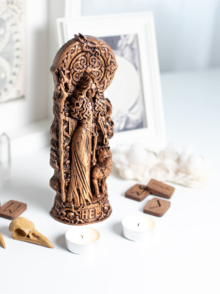 Hel Goddess Wooden Statue