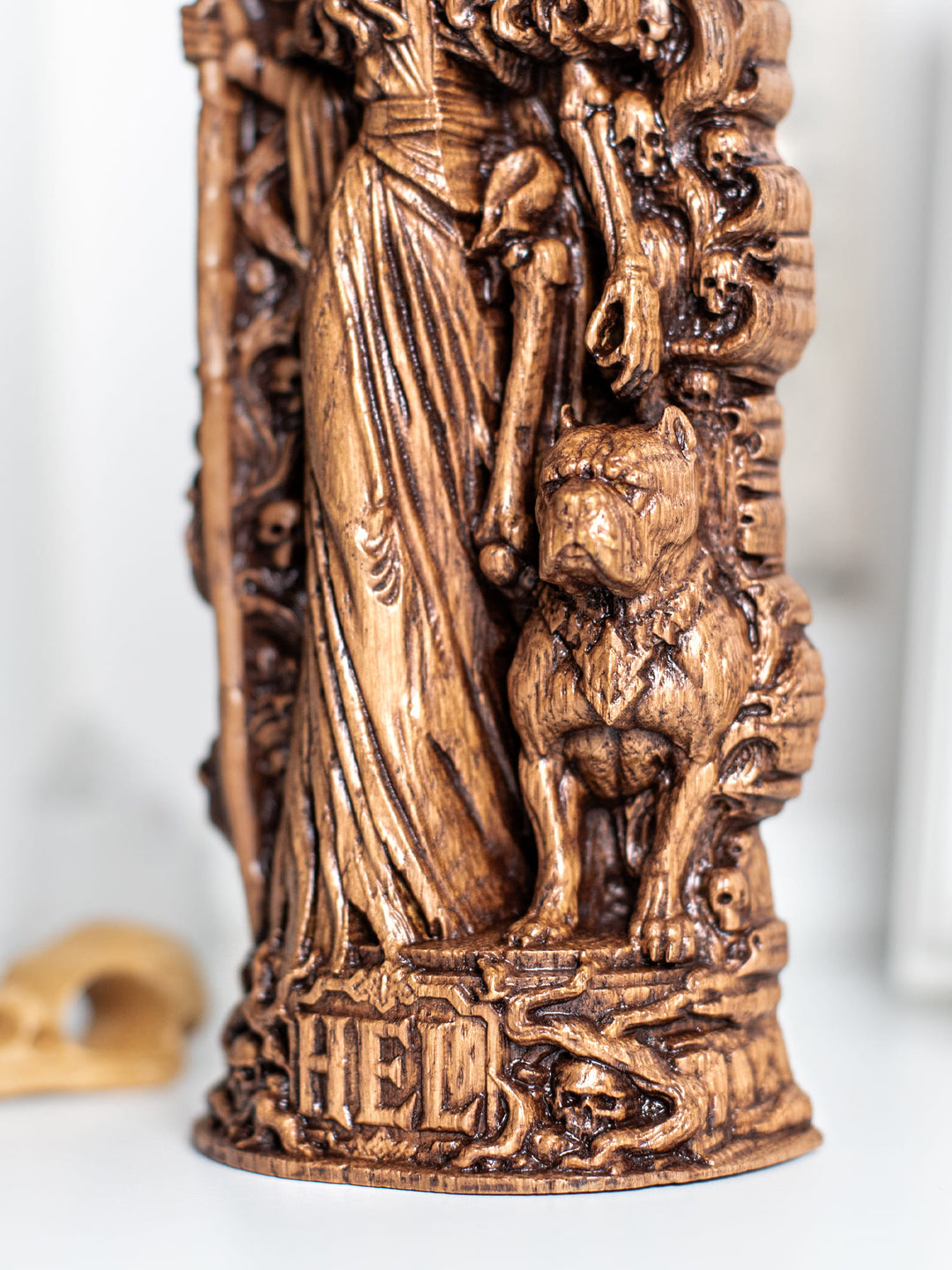 Hel Goddess Wooden Statue