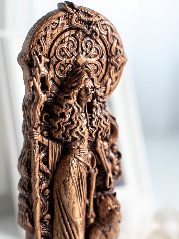 Hel Goddess Wooden Statue