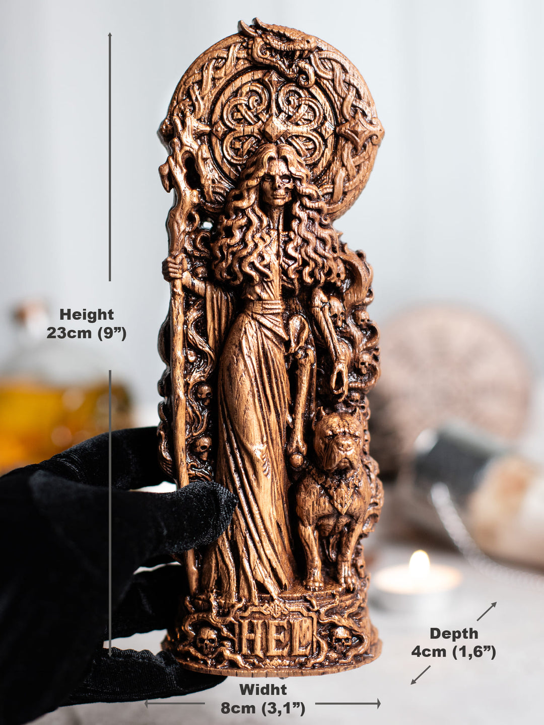 Hel Goddess Wooden Statue