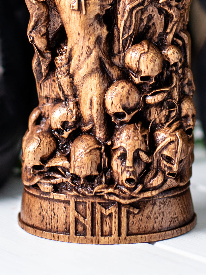 Hel the Norse Goddess, Wooden statue, for Pagan Altar kit