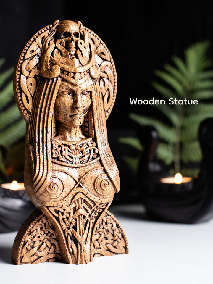 Hel Bust - Norse Goddess with Skull and Half-Decayed Face