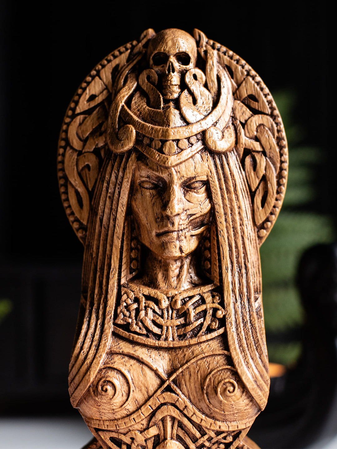 Hel Bust - Norse Goddess with Skull and Half-Decayed Face