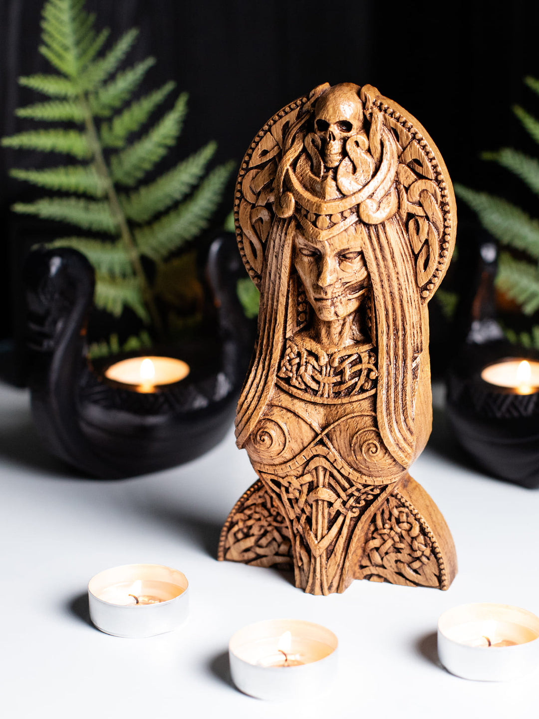 Hel Bust - Norse Goddess with Skull and Half-Decayed Face