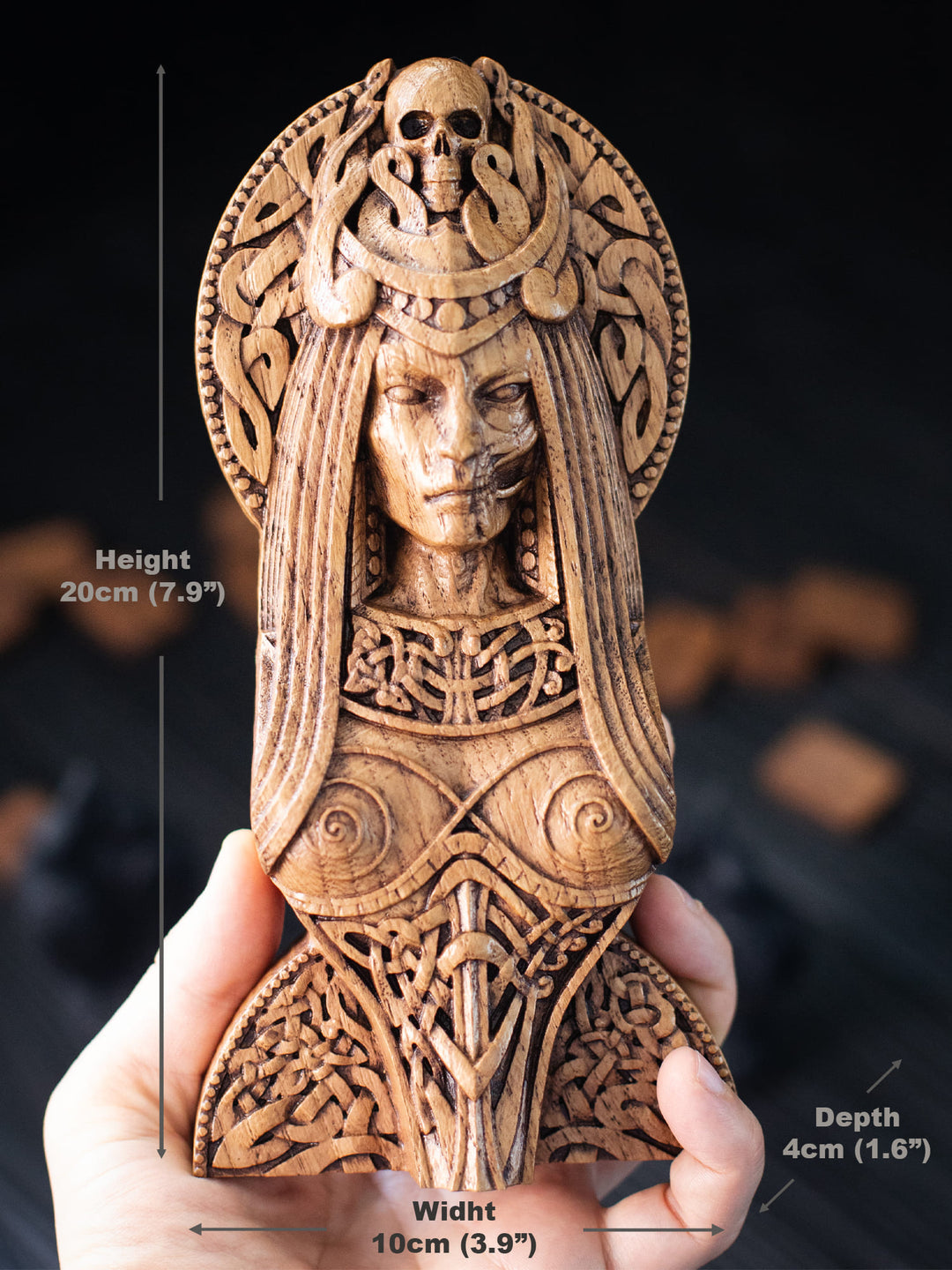 Hel Bust - Norse Goddess with Skull and Half-Decayed Face
