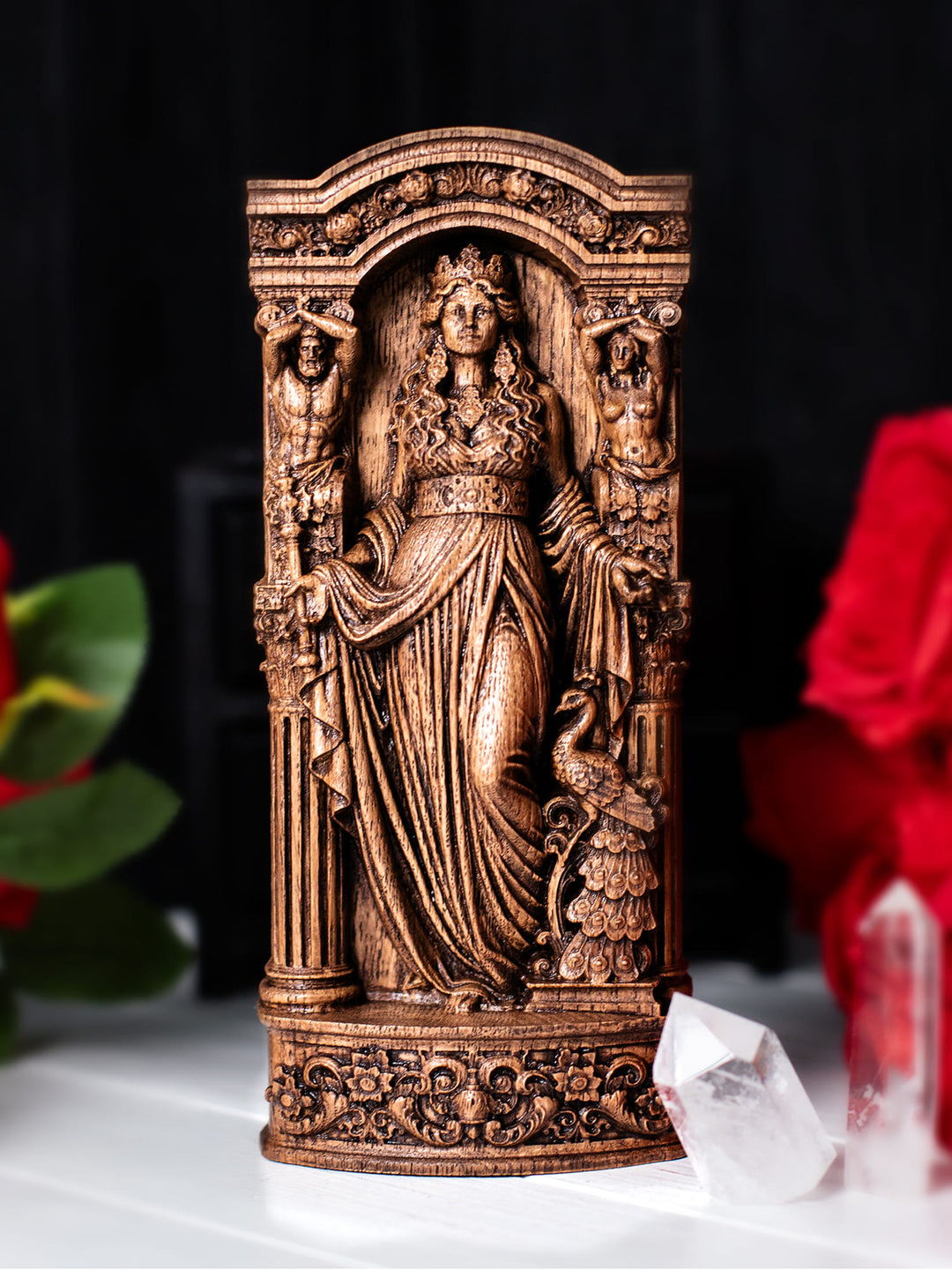 Handcrafted Hera statue for Greek altar decor inspired by Hellenic polytheism and classical Greek art.
