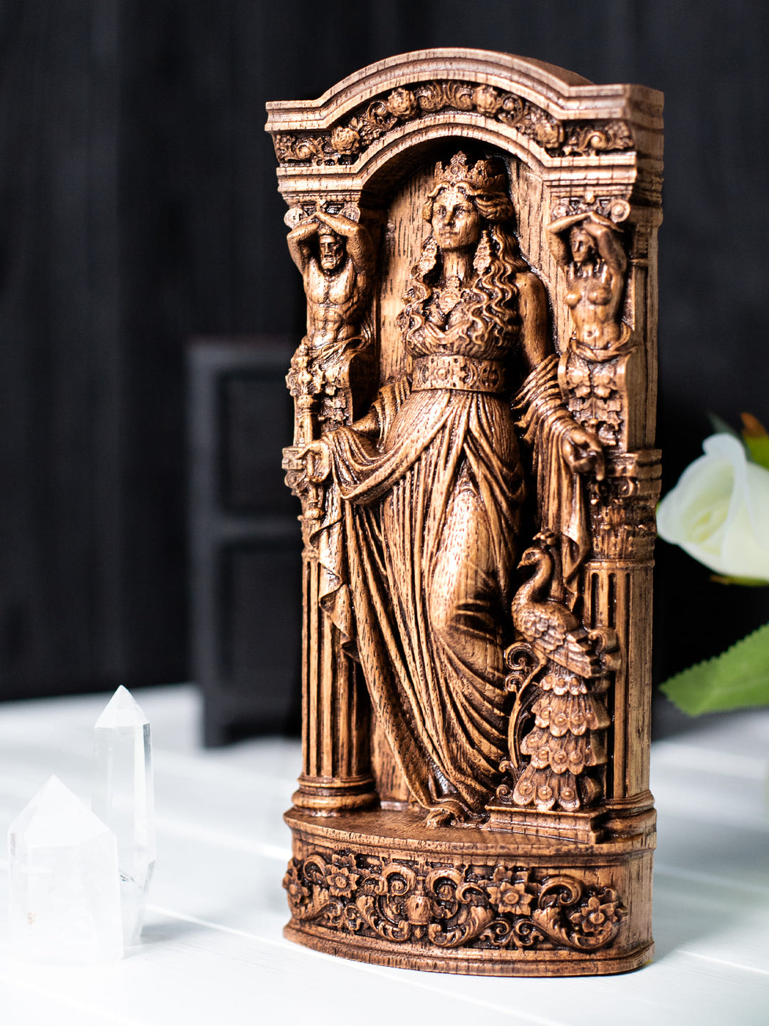 Hera Statue Greek Queen of Olympus – Wood Carving