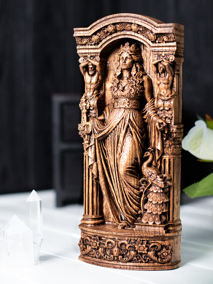 Hera Statue Greek Queen of Olympus – Wood Carving