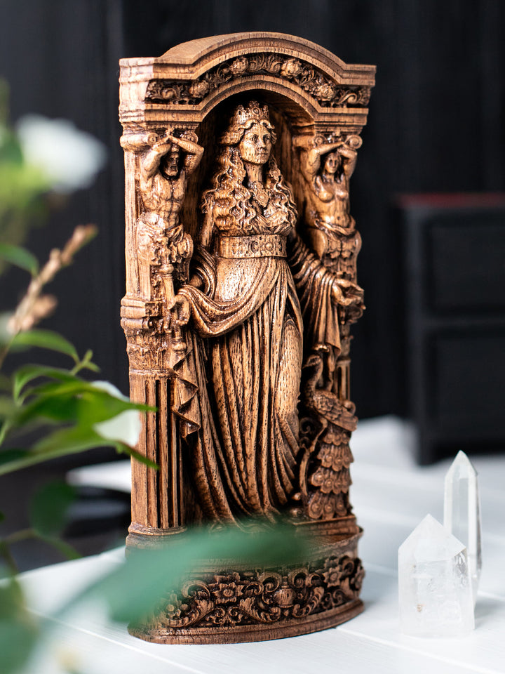 Hera Statue Greek Queen of Olympus – Wood Carving