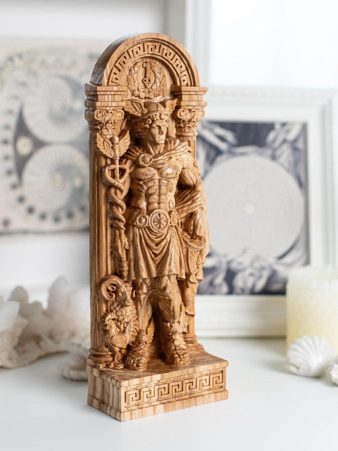 Hermes Statue Greek God of Travel – Wood Carving