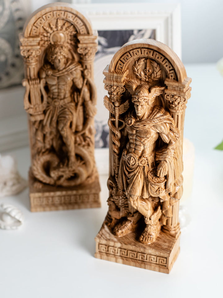 Hermes Statue Greek God of Travel – Wood Carving