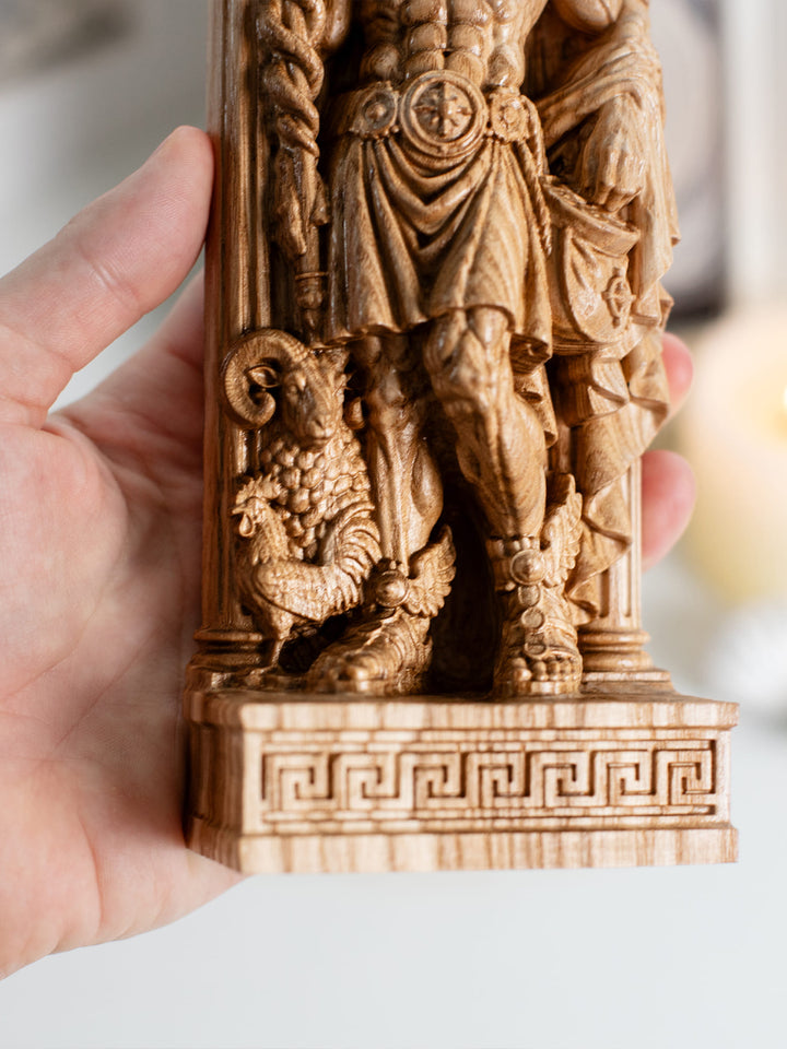 Hermes Statue Greek God of Travel – Wood Carving