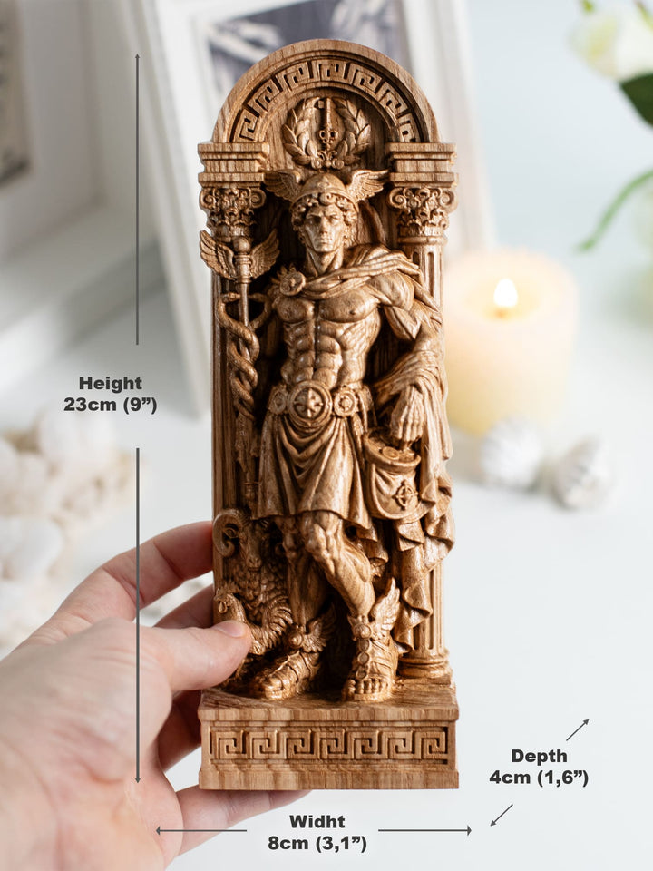 Hermes Statue Greek God of Travel – Wood Carving