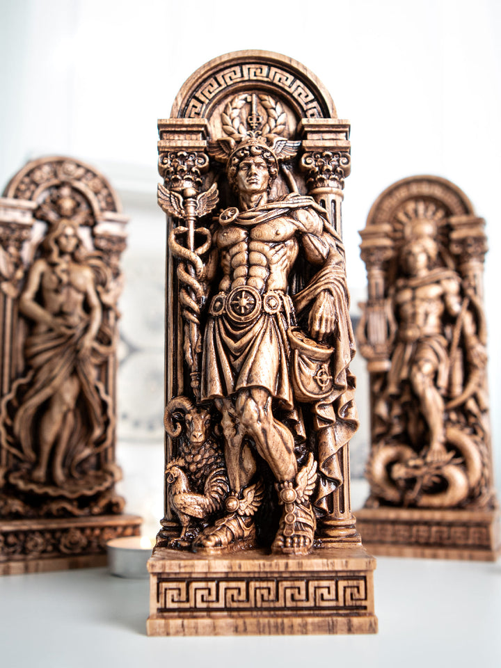 Hermes Statue Greek God of Travel – Wood Carving