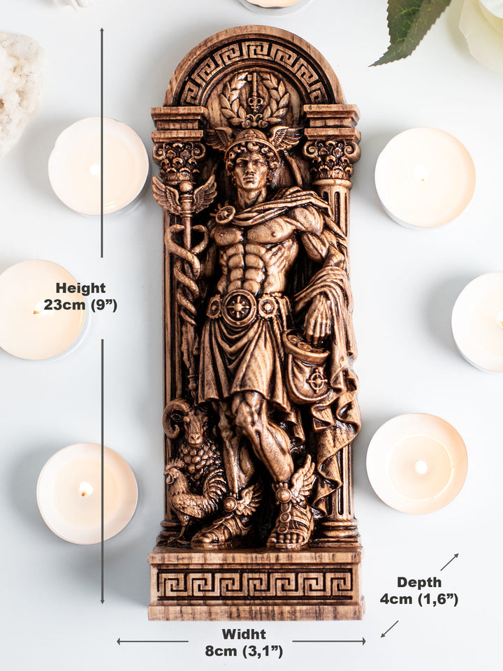 Hermes Statue Greek God of Travel – Wood Carving