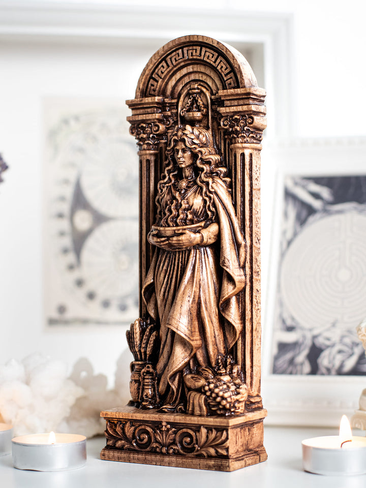 Hestia Greek Goddess Wooden Statue