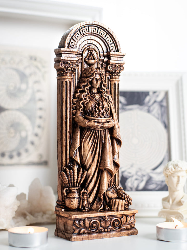 Hestia Greek Goddess Wooden Statue
