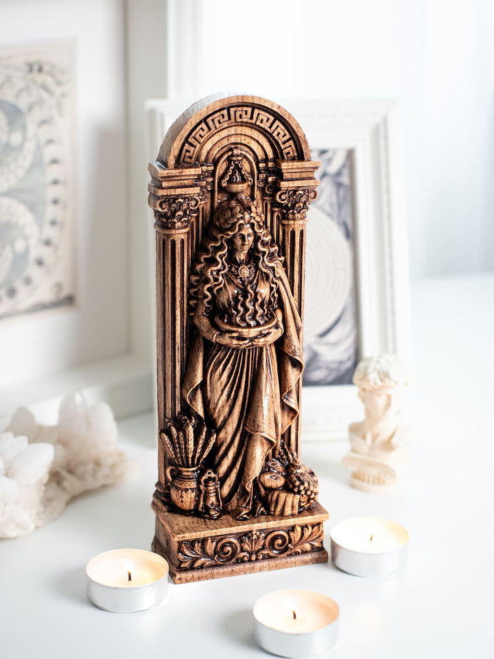 Hestia Greek Goddess Wooden Statue